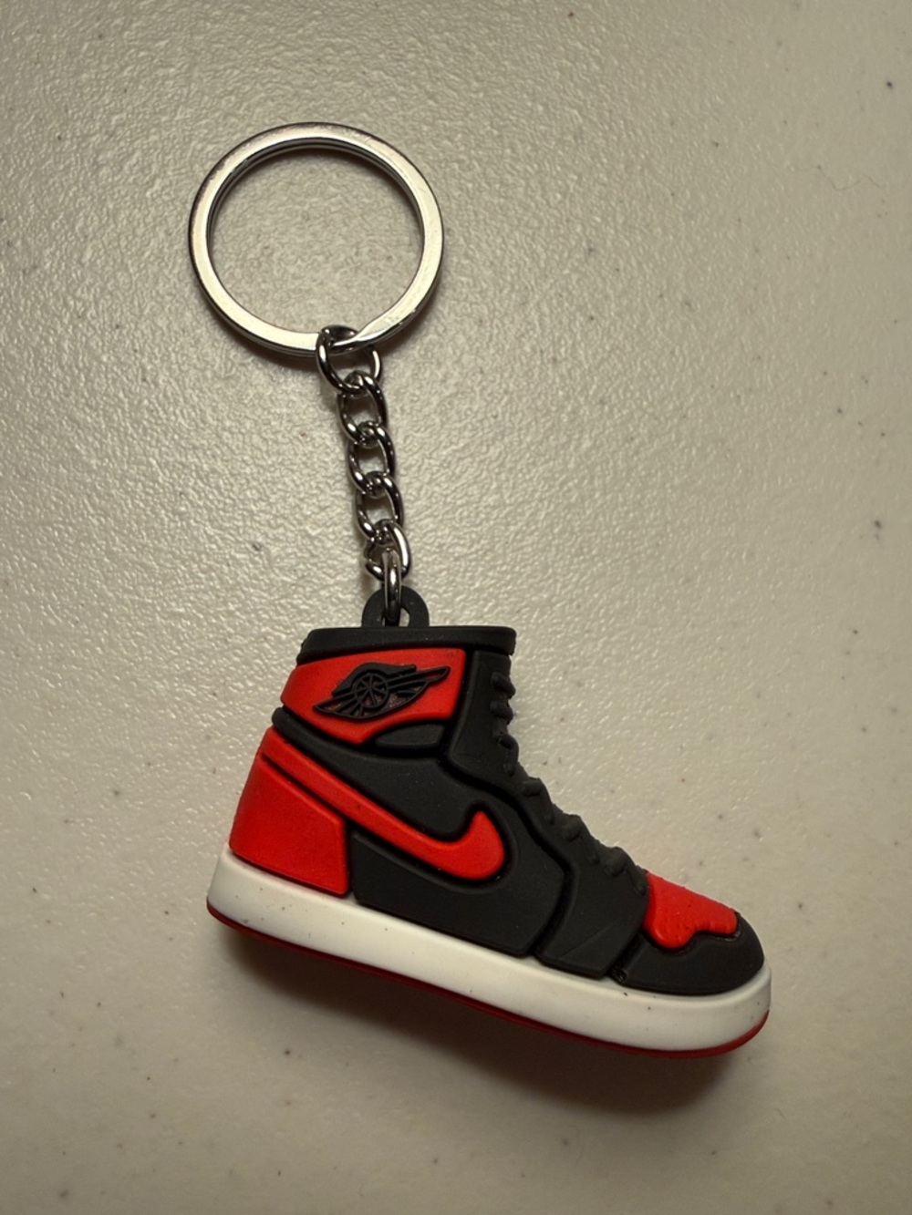 Nike Air Jordan 1 Style Keychain Shoe - Black & Red